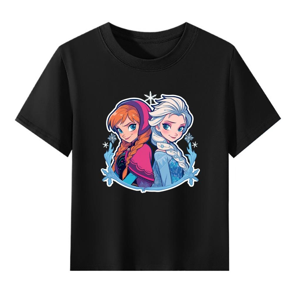 Disney Frozen Princess Elsa Children s 100% Cotton Short Sleeve Round Neck T-shirt Top 100