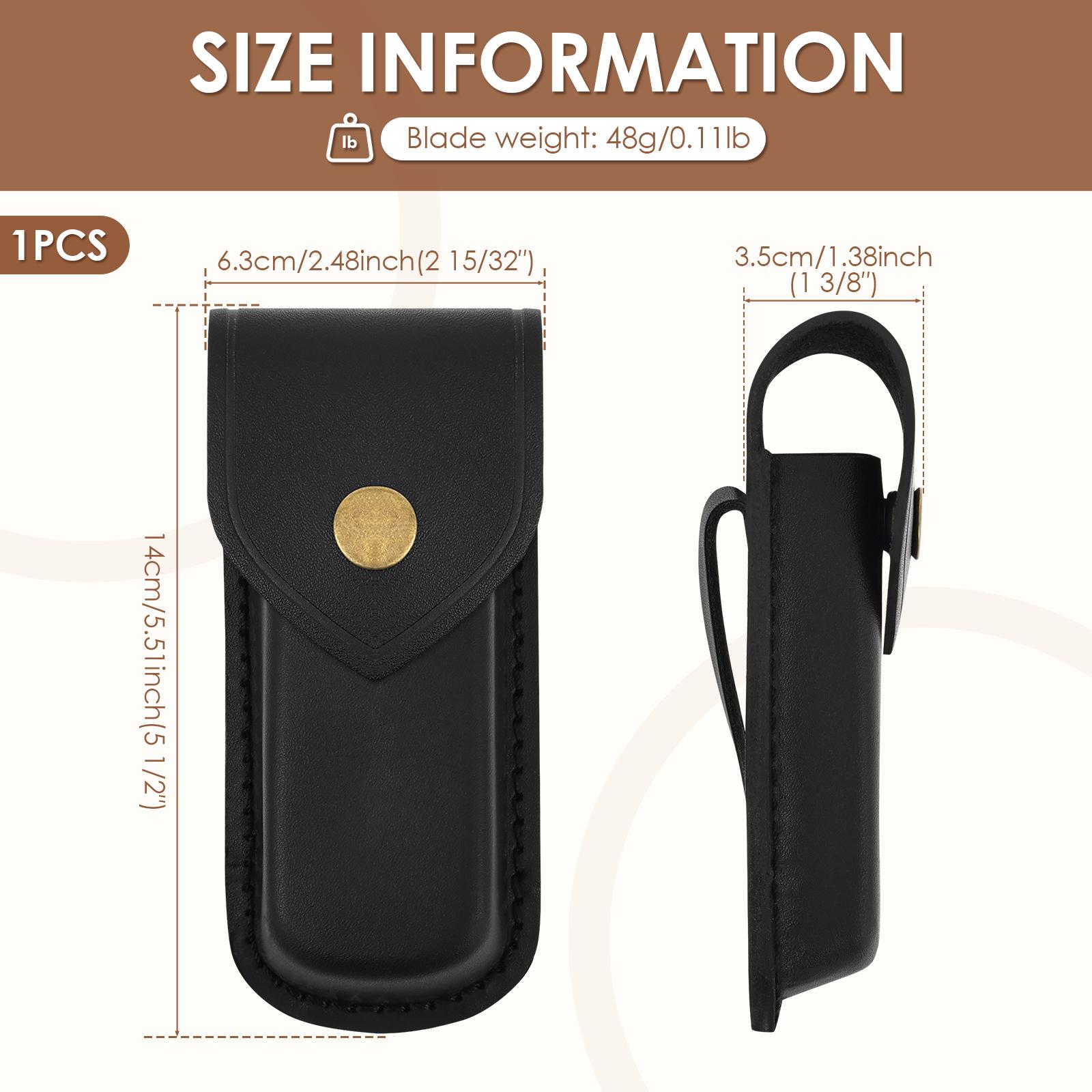 

1/2Pcs Pocket Knife Sheath 5.51 Folding Pocket Knife Case Portable Pouch Knife Leather Holster for Outdoor Climbing, Camping