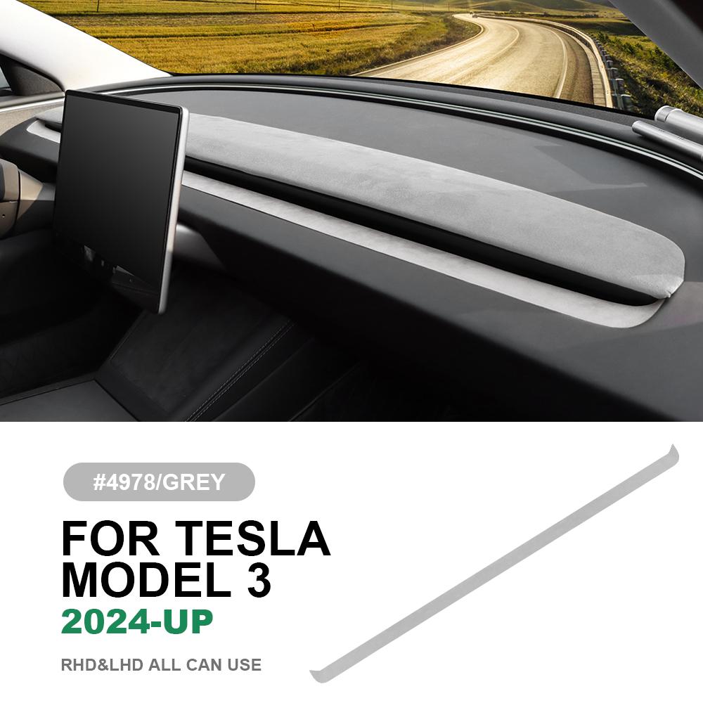 Suede Dashboard Air Vent Trim Sticker for Tesla Model 3 Highland 2024-2026 & Model Y Juniper 2025