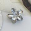 Fashion Metal Silver Color Flower Hair Claw for Women Large Hair Crab Clamps Ponytail Shark Clip Headdress Hair Accessories