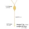 EUEAVAN Virgin Mary Cross Pendant Necklace for Women Holy Mother Maria Necklaces Stainless Steel Christian Amulet Jewelry Gift