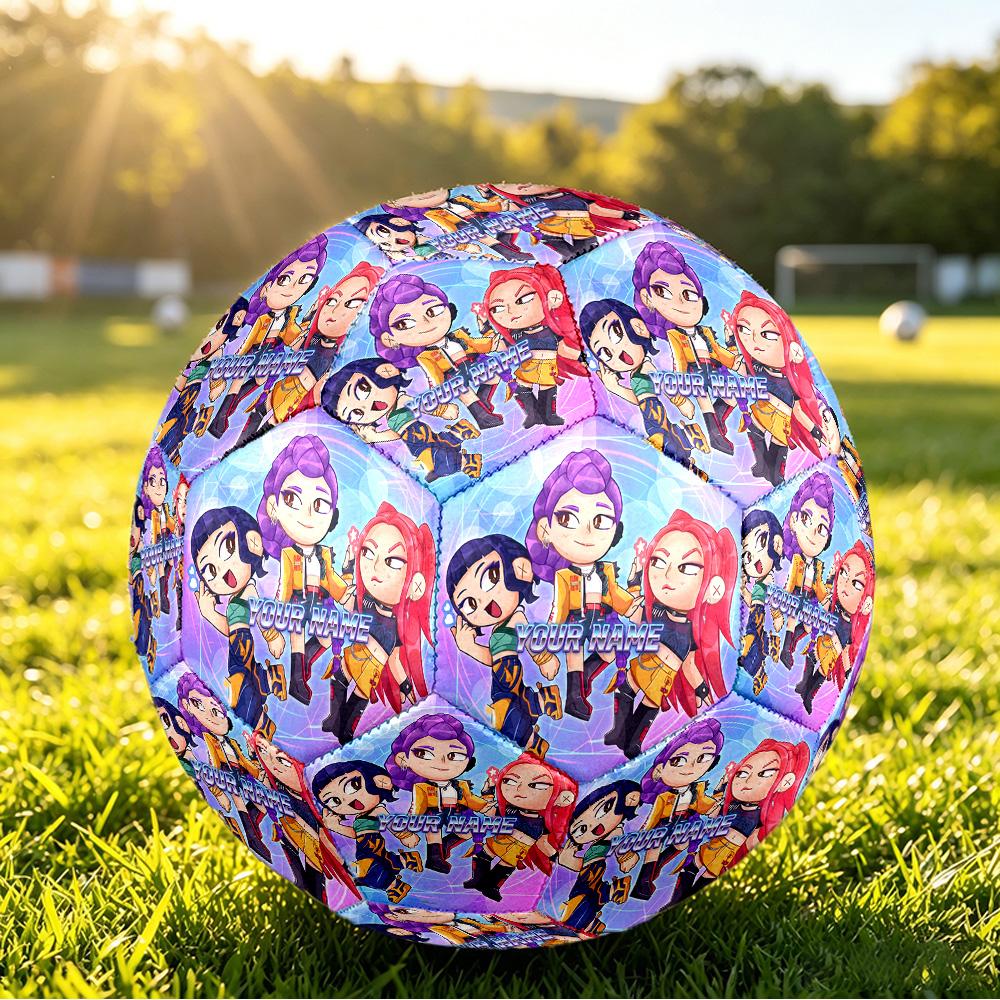 Personalized Size 5 Football Kpop Demon Hunters Pattern Outdoor Game Sports Ball Gift