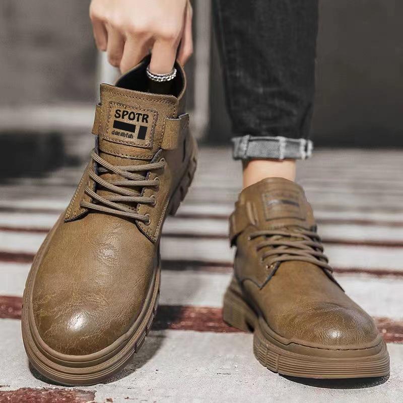 Classic Men Luxury Leather Boots Autumn Winter New Waterproof Safety Work Shoes Quality No-slip Comfortable High Top Ankle Boots
