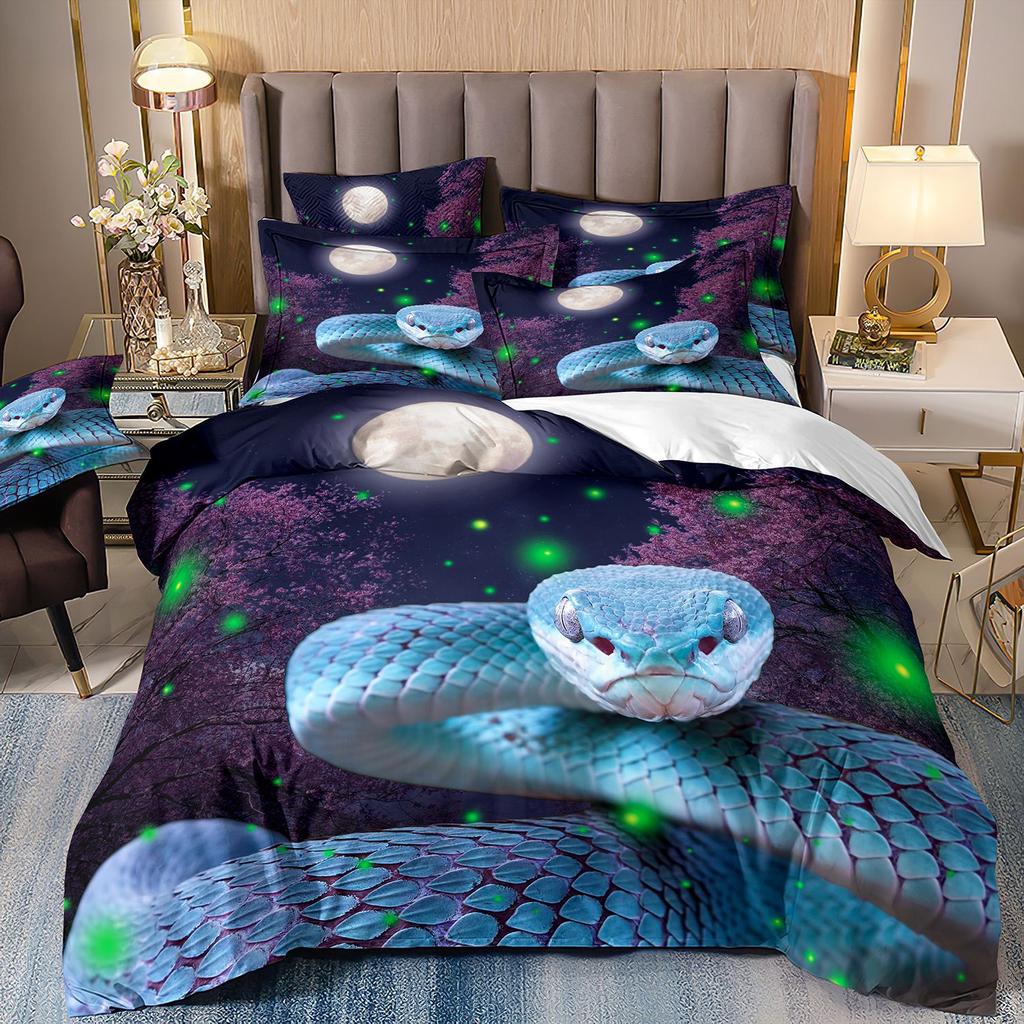 3D Digital Printing Bedding Three-Piece Set Animal Cobra Sheet Duvet Cover