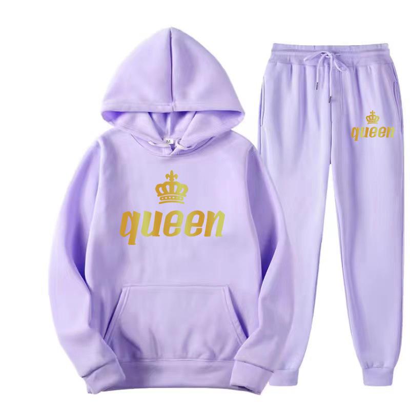 European & American Autumn Trendy Unisex Hooded Sweatshirt & Jogger Set - Casual Two-Piece Sportswear for Couples