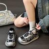 Thick bottom heightening women's autumn new comfortable and versatile leather mesh breathable leisure sports