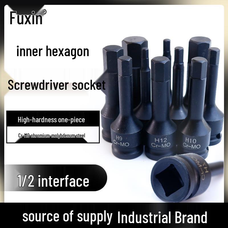 1/2 Inch Hex Air Impact Wrench Set: Large Pneumatic Socket & Electric Screwdriver