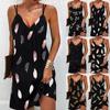 Summer New Women's Clothing Amazon Popular V-neck Printed Double Shoulder Suspender Dress