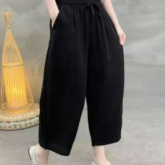 

Summer Elastic Waist Versatile Plain Color Women s Casual Slimming Harem Pants XL (90-120 kg)