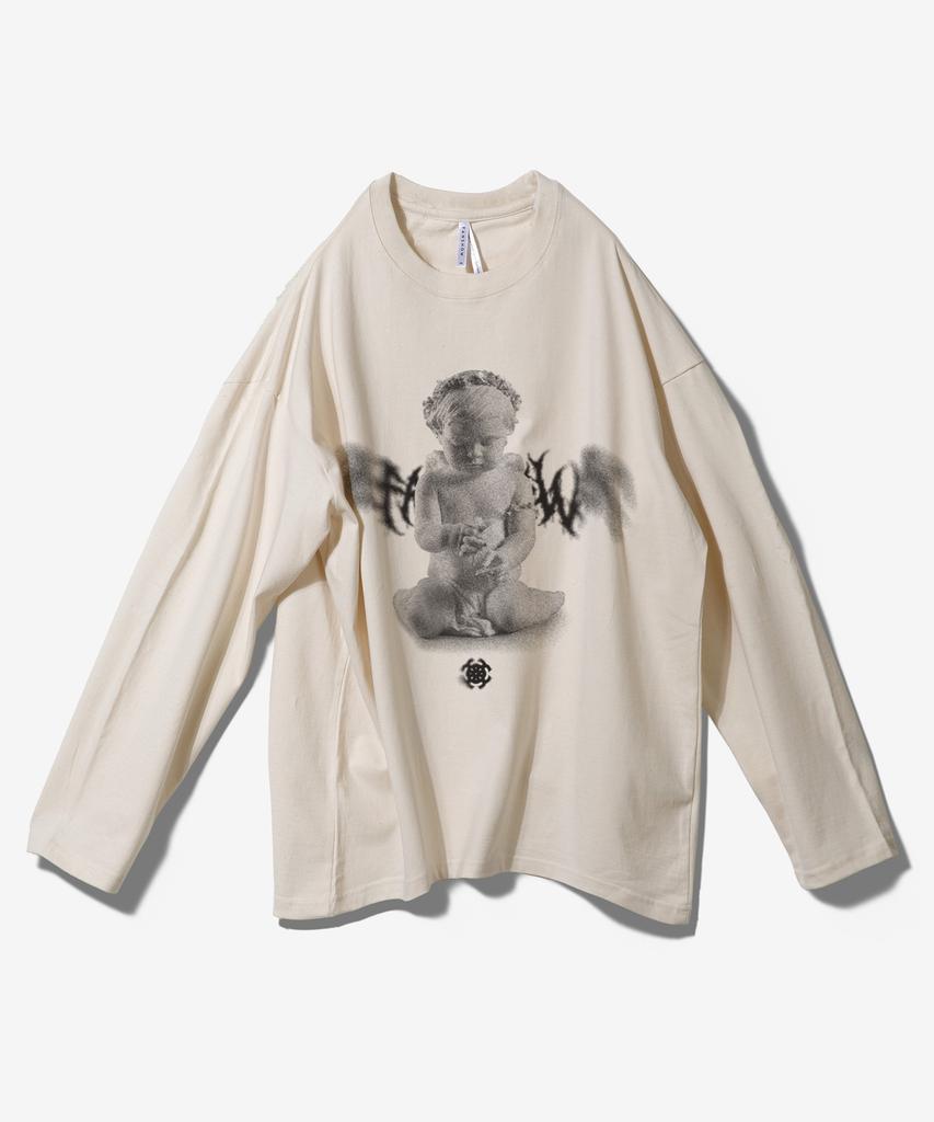 Paensyo Demonic Angel Overfit Long Sleeve - Natural Cotton