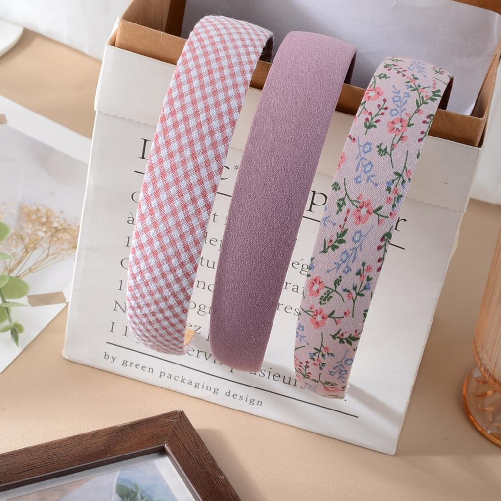 6-Piece Elegant and Stylish Printed Plaid Wide-Brim Headbands for Girls & Women Hair Accessories, Suitable for Outdoor Wear, Sch