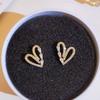 Love Stud Earrings Trendy Cold Wind Earrings Imitation Zircon Earclips Women'S Earrings Without Earrings