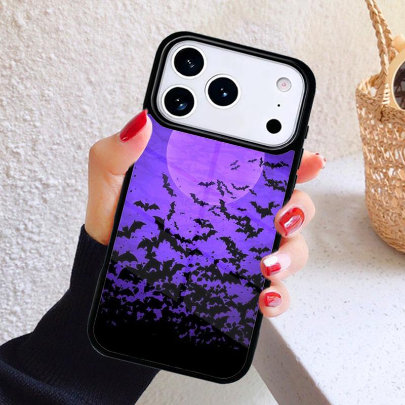 Vampire Bats Full Moon Halloween Phone Case For iPhone 17 Air 16 15 14 13 12 11 Pro Max Plus