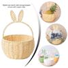 Paper Rope Woven Basket with Rabbits Ears for Toy Storage Stylish Handhold Flower Basket Fruit Holder for Picnics