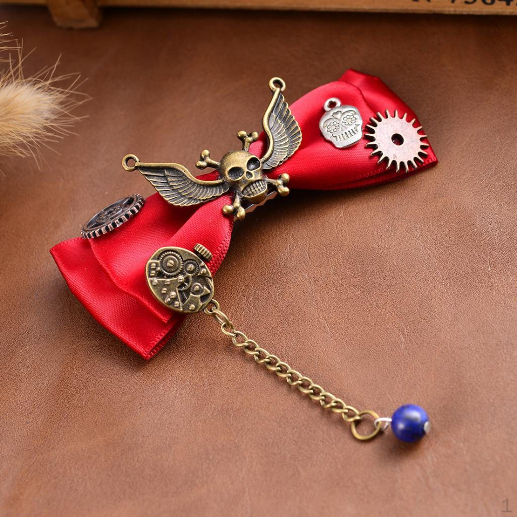 Антикварный бант Готика Стимпанк Заколка для волос Ацетат Заколки для волос Зажим-уточка Аксессуары