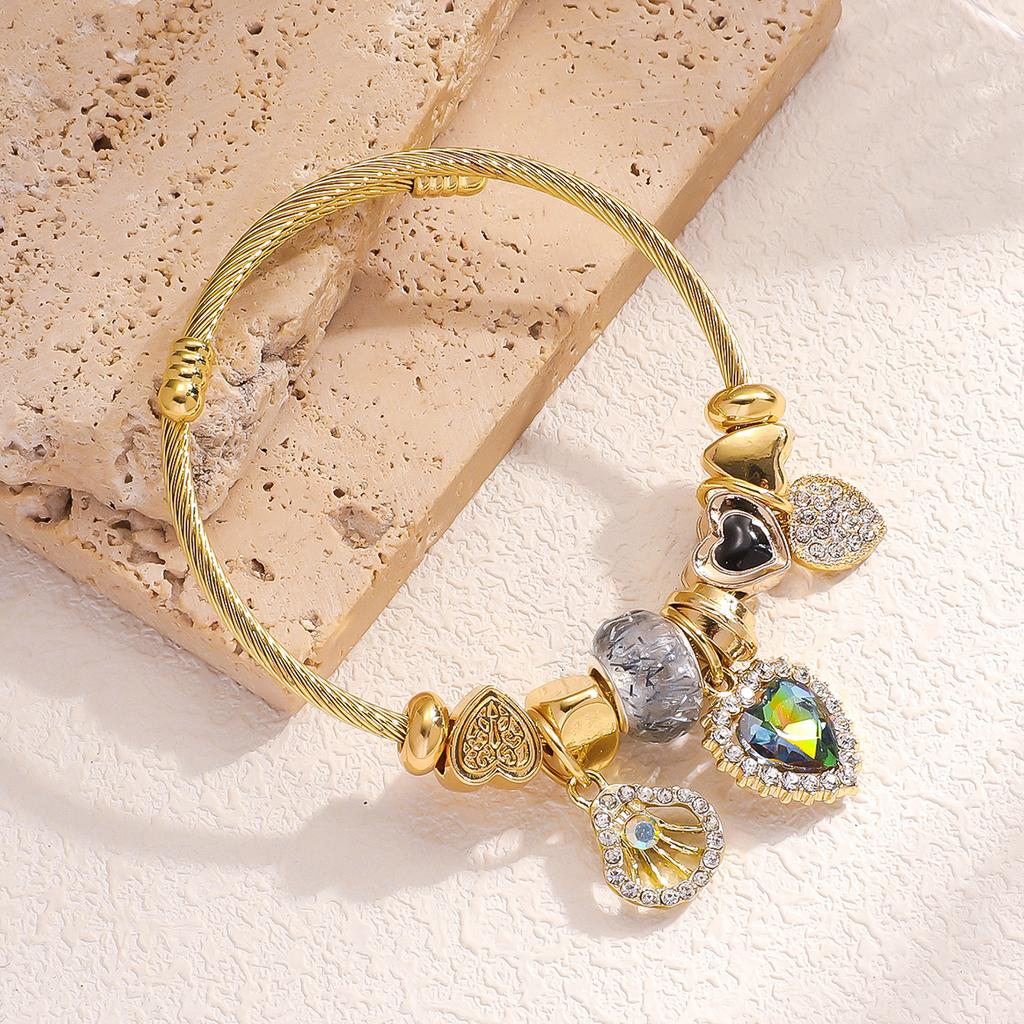 1PC Women's Fashion Pan Family Multi Element Beaded Love Bracelet Date Travel Banquet Party Holiday Dressing Gift