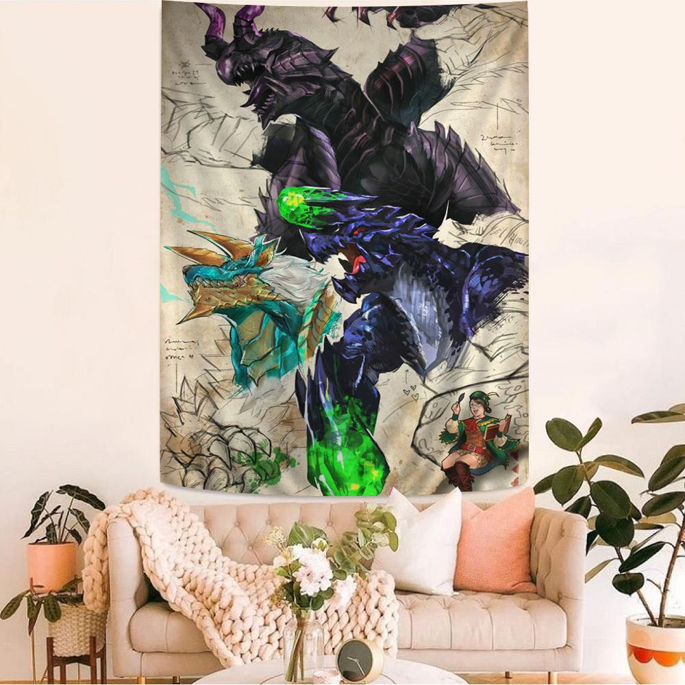 Monster Hunter Printed Large Wall Tapestry Cheap Hippie Wall Hanging Bohemian Wall Tapestries Mandala Home Decor