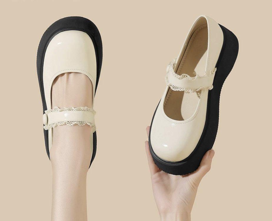 

Британские туфли на маффиновой подошве из маленькой кожи женские 2025 весна новые с юбкой универсальные туфли Мэри Джейн лоферы из мягкой кожи 40