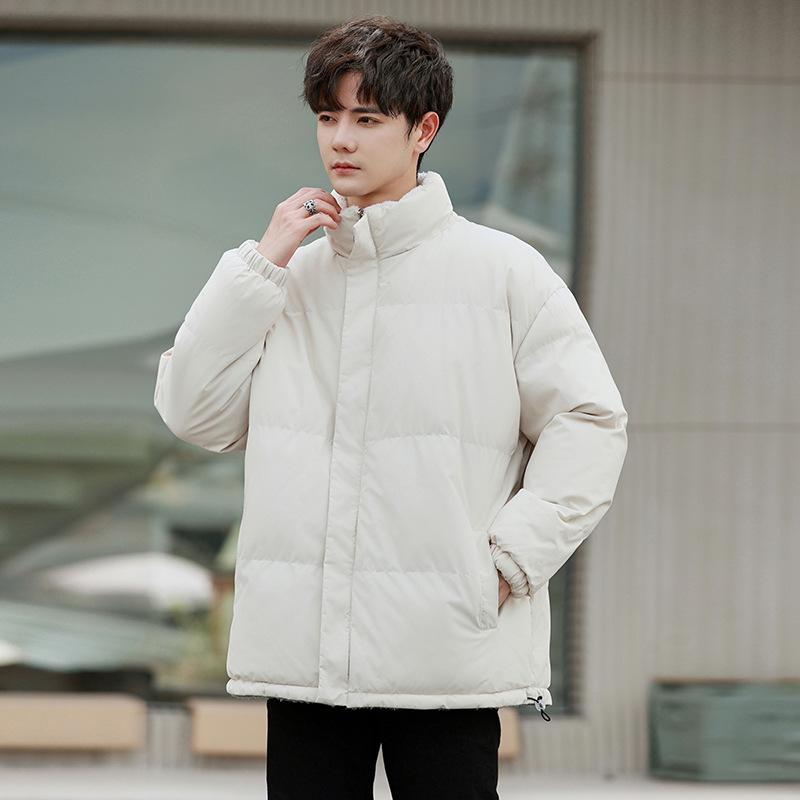 2025 autumn and winter new stand-up collar cotton-padded clothes bag clothes urban trendy brand couple models double wear velvet cotton-padded jackets