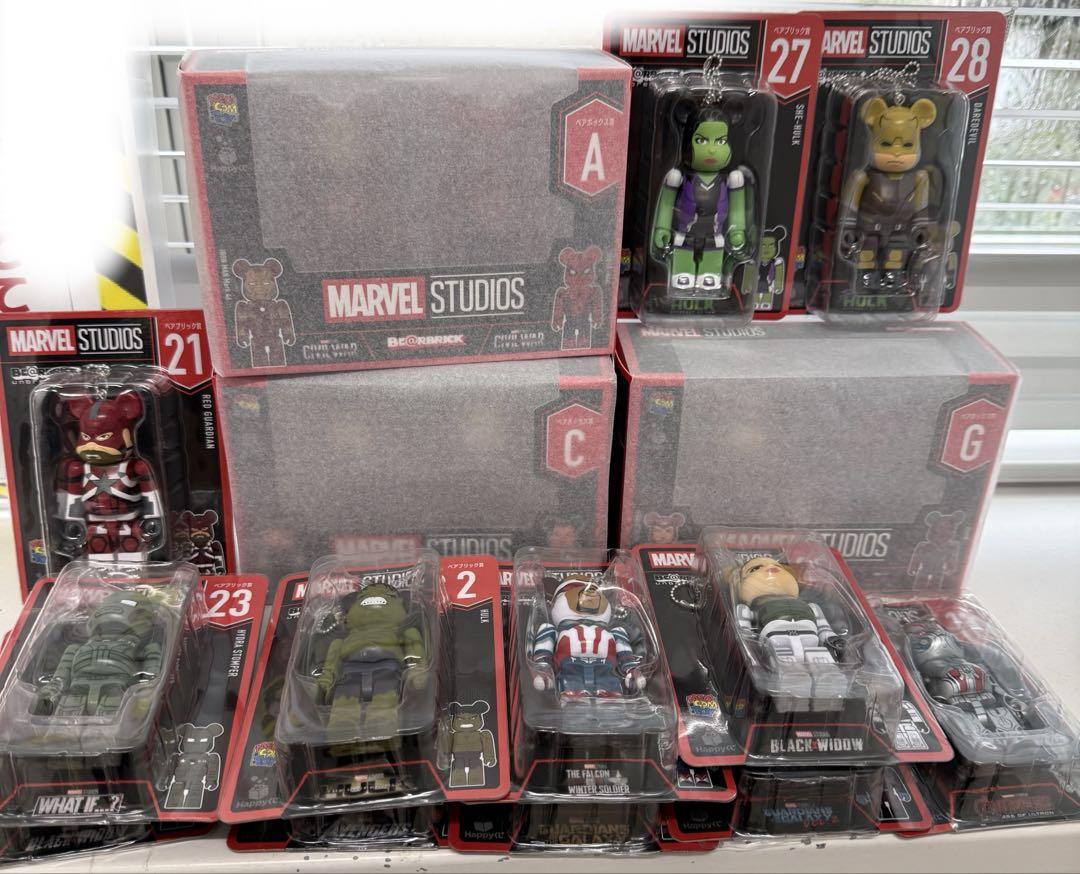

[Б/У] Скидка MARVEL BE@RBRICK Happy Kuji Приз A Приз C Приз G 15 штук
