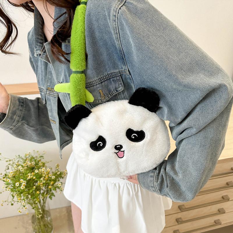 Versatile New Cartoon Panda Plush Handheld Doll Versatile Diagonal Cross Bag