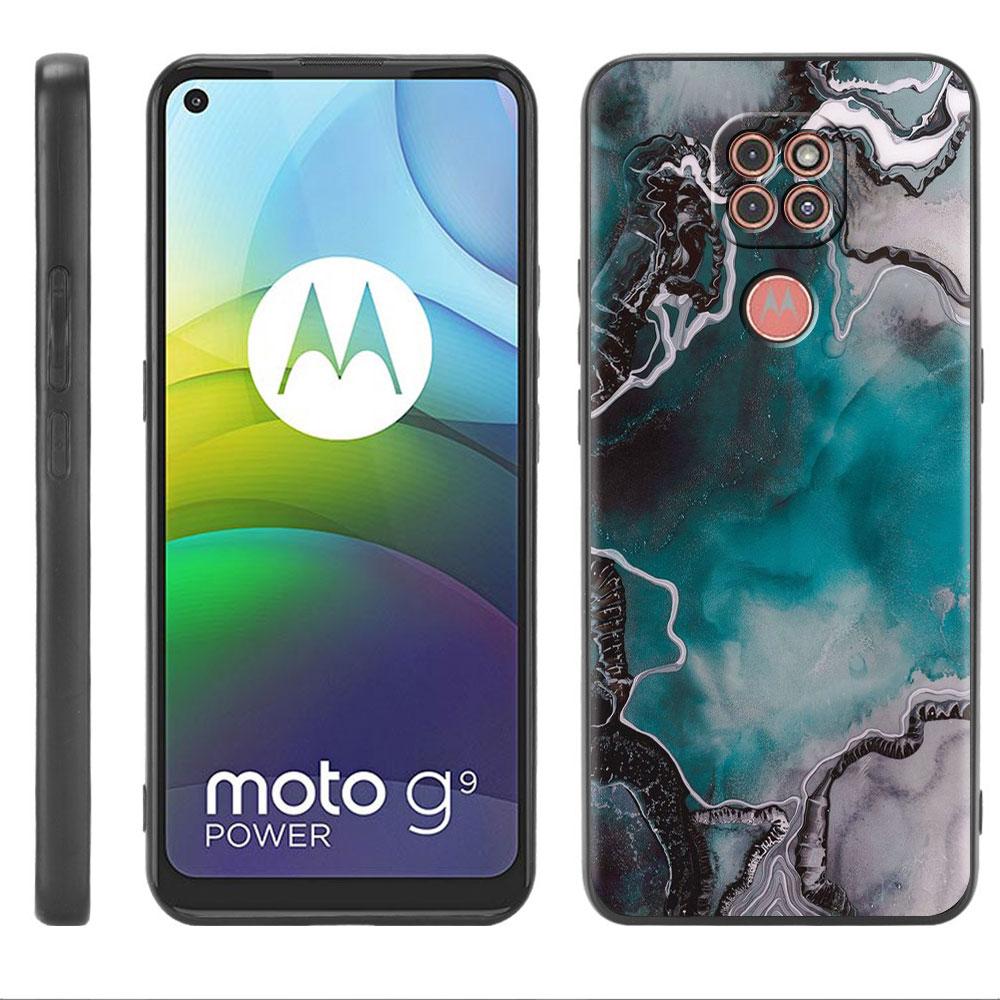 Hülle für Motorola G30 G60 Edge 20 G9 G22 G8 Power G31 G500 G50 30 Pro Schwarz Soft Phone Capas Granit Marmor