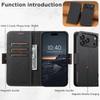 iPhone 17 Pro Flip Case with MagSafe, Card Slot, Wireless Charging, Stand, and Protective Leather Design