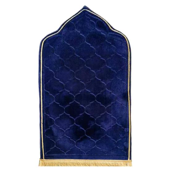 Embossed Prayer Mat Islamic Flannel Prayer Rug Portable Anti-Slip Padded