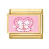 Vintage Pink Strawberry Watermelon Cat Dog Star Butterfly Golden Charm Links 9MM Stainless Steel Bracelet DIY Making Jewelry