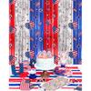 4th of July Decorations Foil Fringe Curta for Memorial Day, 2 Pack Fourth of July Decor Party Backdrop Red White and Blue Tel Streamer, Patriotic