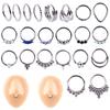 1PC Stainless Steel Septum Clicker Hoop Ring Nose Labret Ear Tragus Cartilage Daith Helix Earring Stud Body Piercing Jewelry 4