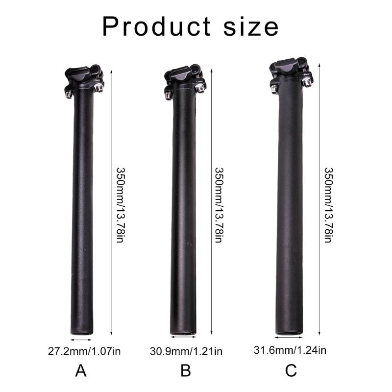 Aluminum Alloy 27.2mm 30.90mm 31.6mm Bicycles Seats Post Length 350mm for Mountain Bicycles Fixed Gear Bicycles Seatpost