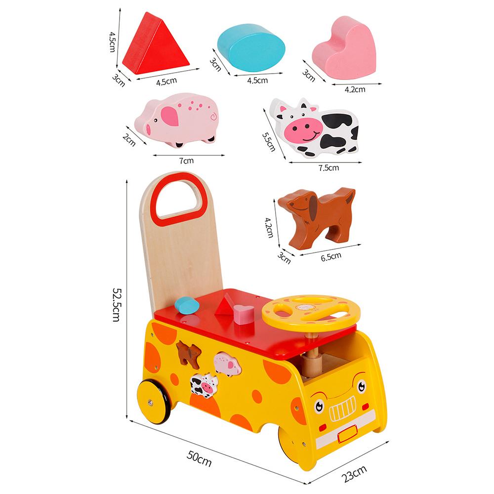 BABIBO Tre Multifunksjonell Babygåstol/sjiraff Gåvogn/barneleke Byggekloss Matching Bil