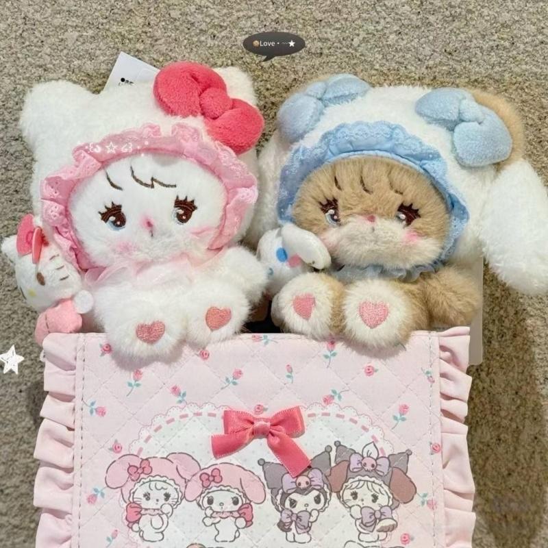 Kawaii Cartoon Mikko plush toy keychain lovely Cammy Mousse Anime Melody Kuromi Stuffed Plush Doll Toy bag charm gift