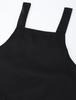 Edwin Adjustable Back Solid Side Size L Apron, Two-Level Buttons, Color, H-Shaped, Pockets, Black,