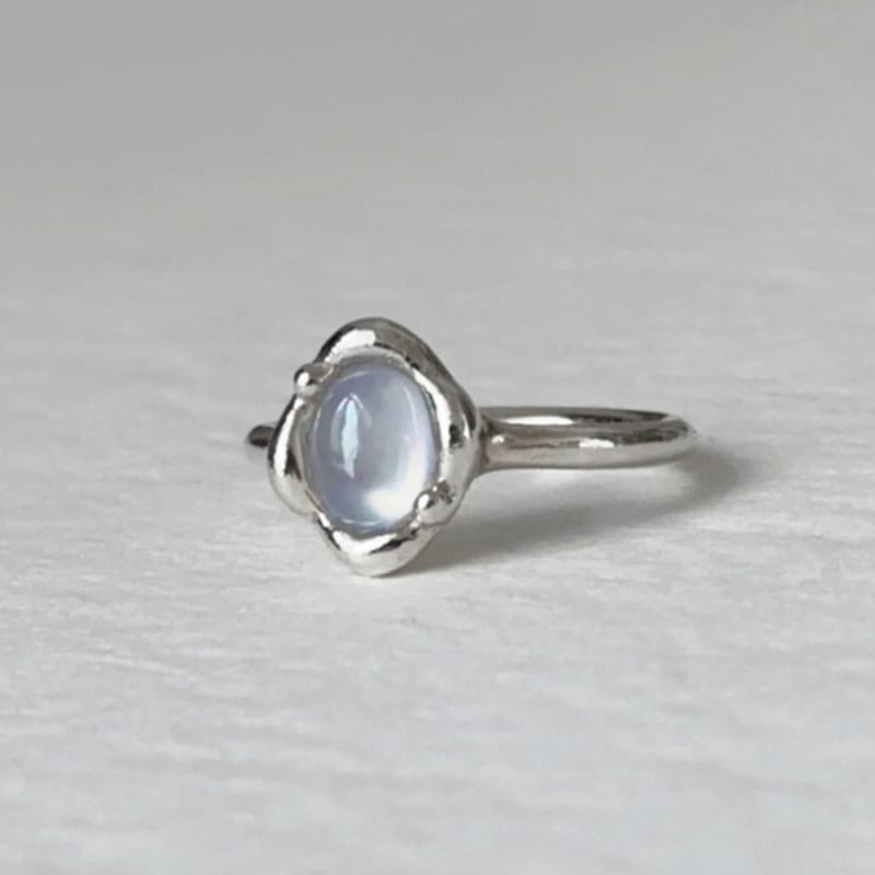 Warmrecord Silver925 Wax Flower Ring_Peridot/Mint/Lavender Chalcedonia_R035