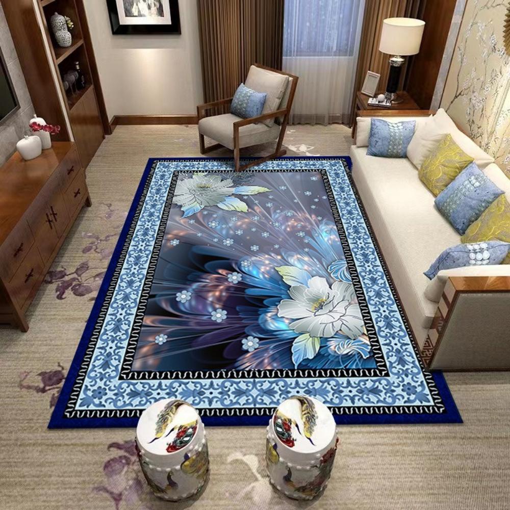 Elegant East Butterfly Fish Art Painting Carpet Living Room Decor Sofa Rug Bedroom Bedside Rug Dining Room Table Floor Mat