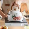 New stainless steel whistle kettle, Peony flower boiling water pot, High-capacity tea kettle, Household kitchenware, 3L