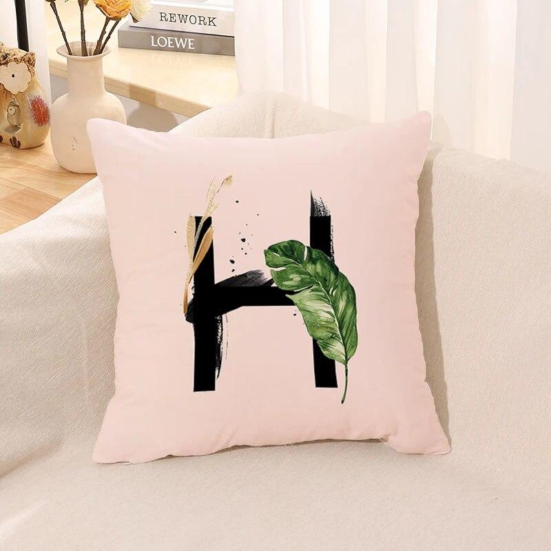 Pink Letter Printing Pillowcase Cushion Cover Autumn Decorative  Anime    Sofa