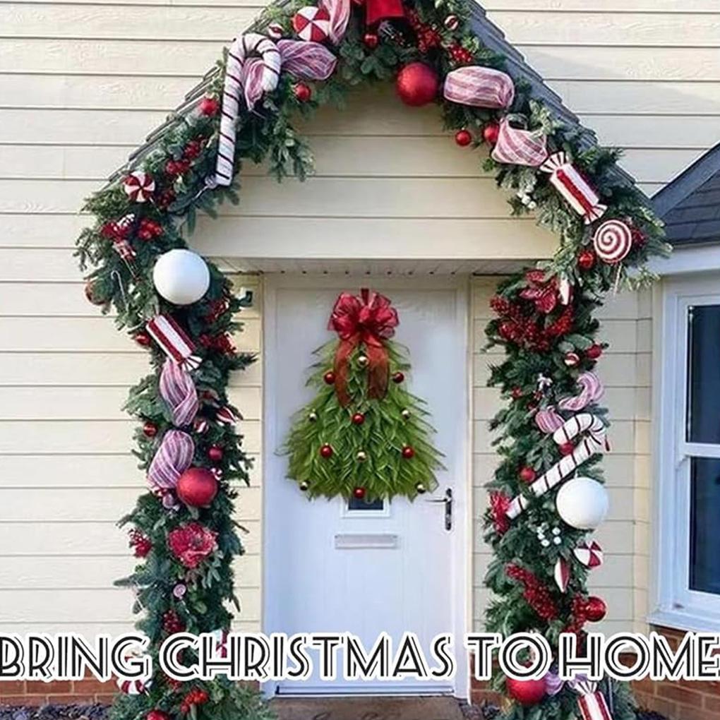 40cm Christmas tree door ornaments Christmas Wreath Door Hanging Decoration for Wall Front Door Window