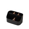 Creative Bamboo & Wood Multifunctional Organizer: Detachable Storage Box for Stationery, Remote, Makeup Brushes, and Pen Holder.