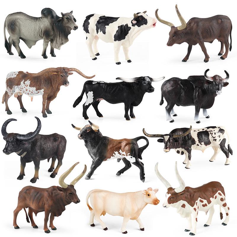 Kids' Cognitive Farm & Ranch Animal Models - Cow, Buffalo, Bison Desktop Toy Ornament