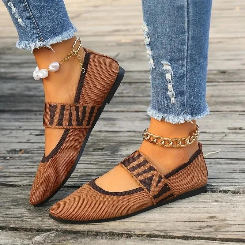 Fashion Women's Ballet Flats Casual Shoes Low Heel Barefoot Elegant Woman Sneakers Socofy Comfortable Pointed Toe On