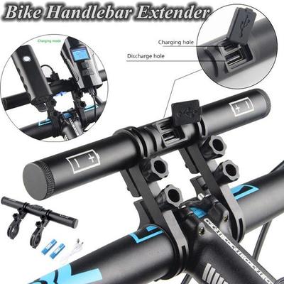 Fahrradlenkerverlängerung mit USB-Lade-Powerbank, Fahrrad-Aluminiumlegierung, Halterung, Klemme, Verlängerung, Stützhalter, Rack, Fahrradzubehör