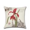 New European Retro Flowers Linen Cushion Cover Classical Floral Pillow Case Vintage Decorative Sofa Throw Pillow Cover 45X45Cm