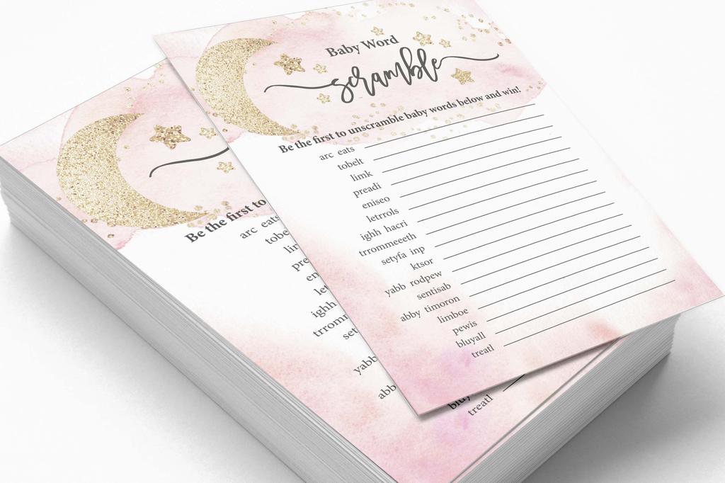 Inkdotpot 50A  Advice CardsA  For Baby Shower Game Glitter Star Advice For New Mom & Dad Gender Reveal Boy Or GirlA  Party
