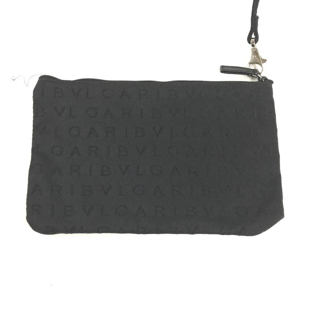BVLGARI Logomania with pouch Bag Tote Bag Hand Bag Leather/Canvas Black