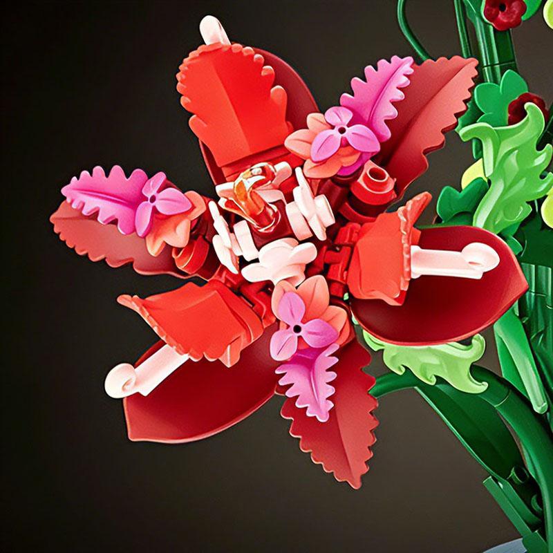 MOC Bricks Toys Model Assembly Educational 2026 New 505 Pcs Bouquet Building Block Flowers Set Desktop Ornament Adults Boy Gifts