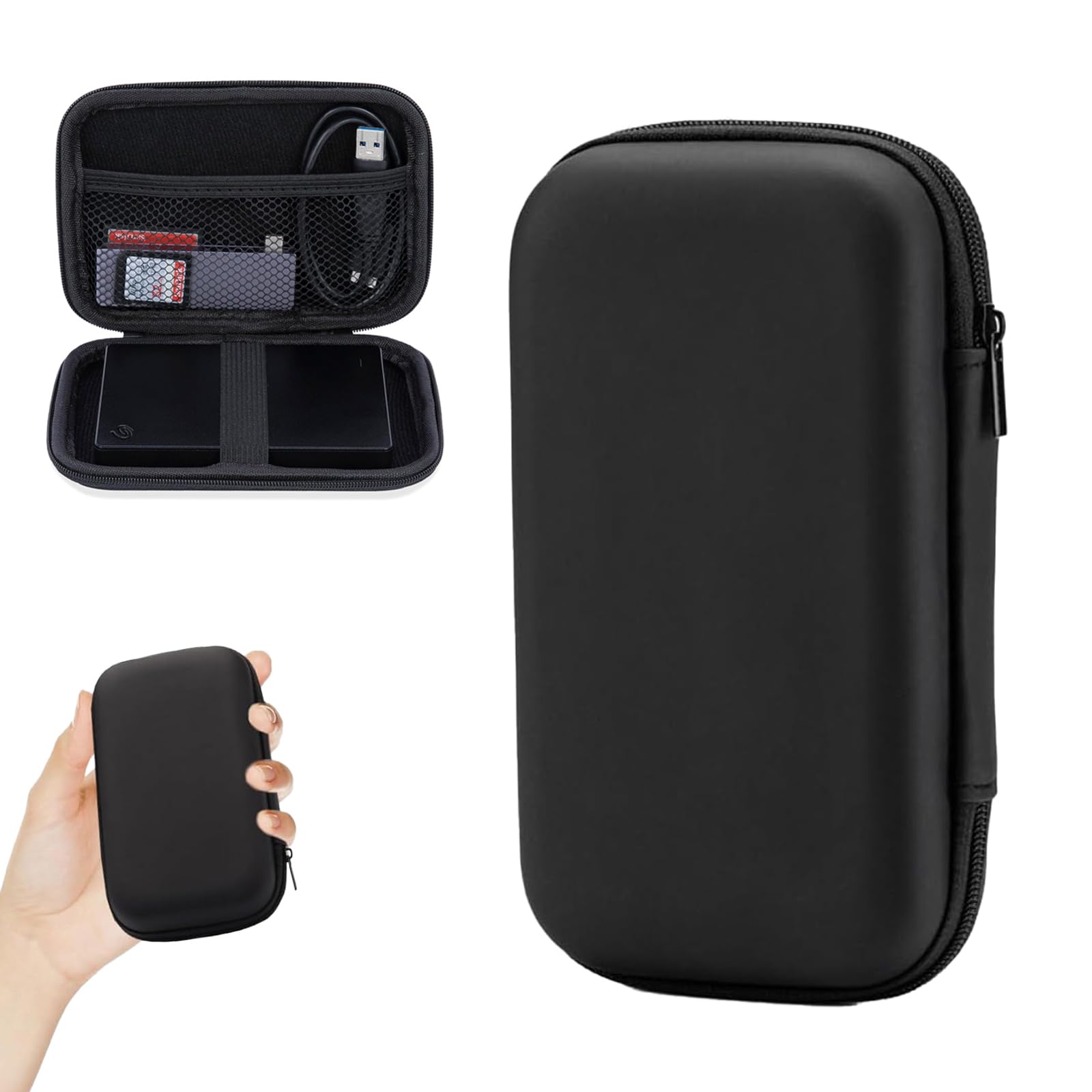 

Deiboun Мобильный накопитель Защитный гаджет для наушников Большой USB-чехол для хранения Гаджет-чехол Кейс, Коробка, Чехол, Чехол, Вместимость, Водонепроницаемый, Легкий, чёрный