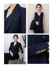 Ensemble 3 pièces pour femme en laine australienne: Blazer, gilet et pantalon évasé haut de gamme printemps/automne